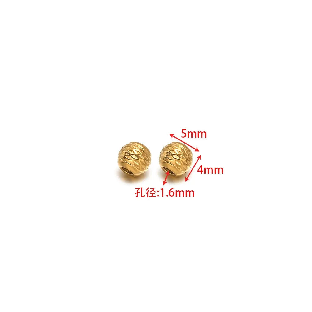 Stainless Steel Diamond-Cut Round Spacer Beads