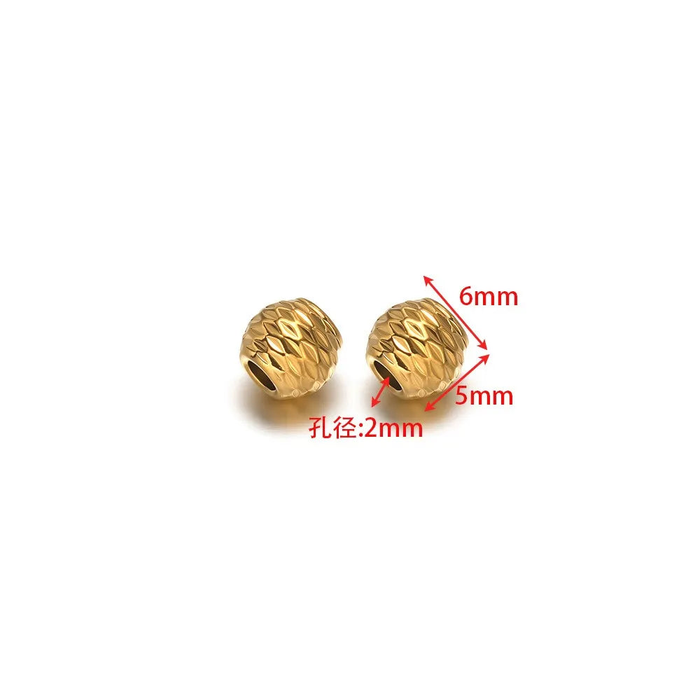 Stainless Steel Diamond-Cut Round Spacer Beads