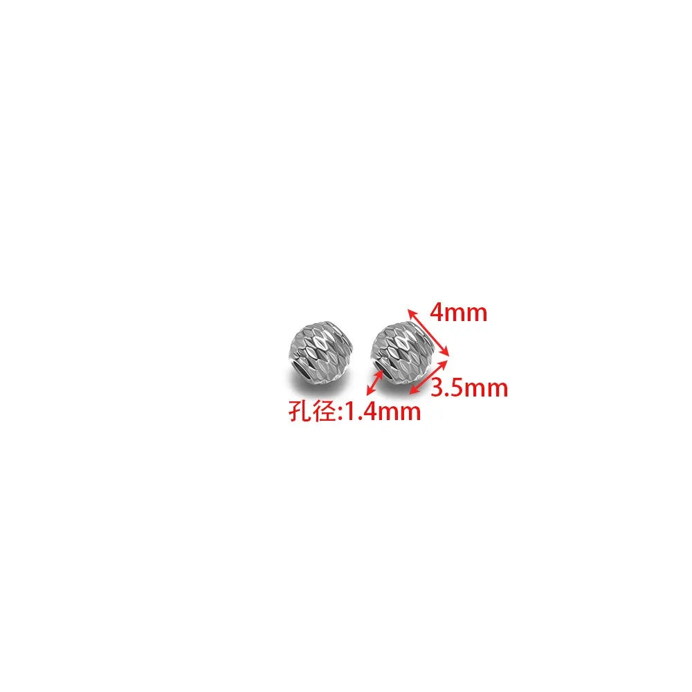Stainless Steel Diamond-Cut Round Spacer Beads