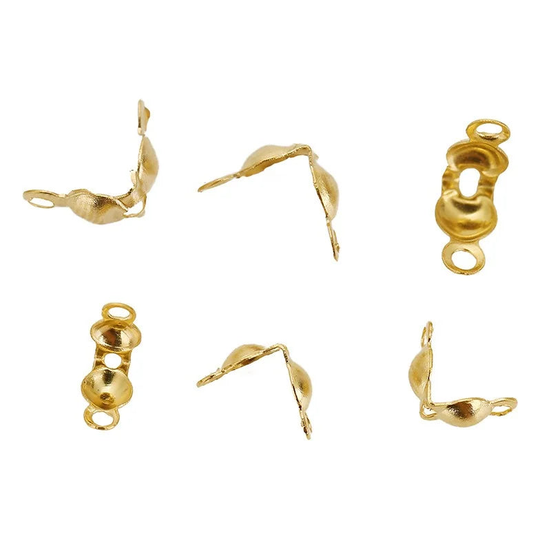 Stainless Steel Double Loop Clamshell Bead Tips