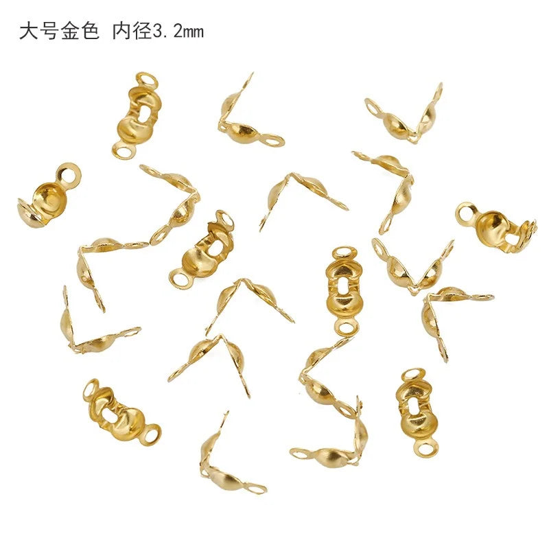 Stainless Steel Double Loop Clamshell Bead Tips