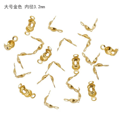 Stainless Steel Double Loop Clamshell Bead Tips