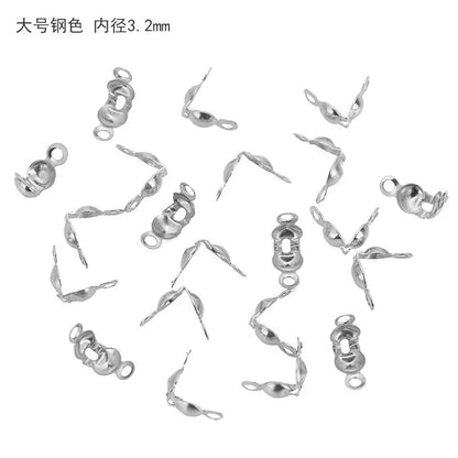 Stainless Steel Double Loop Clamshell Bead Tips