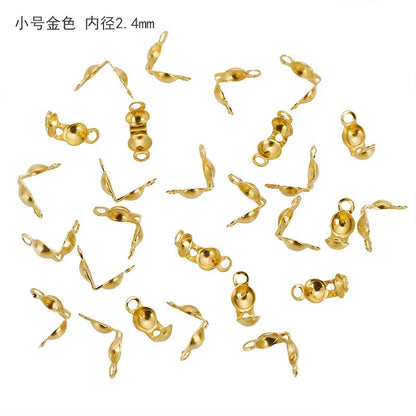 Stainless Steel Double Loop Clamshell Bead Tips
