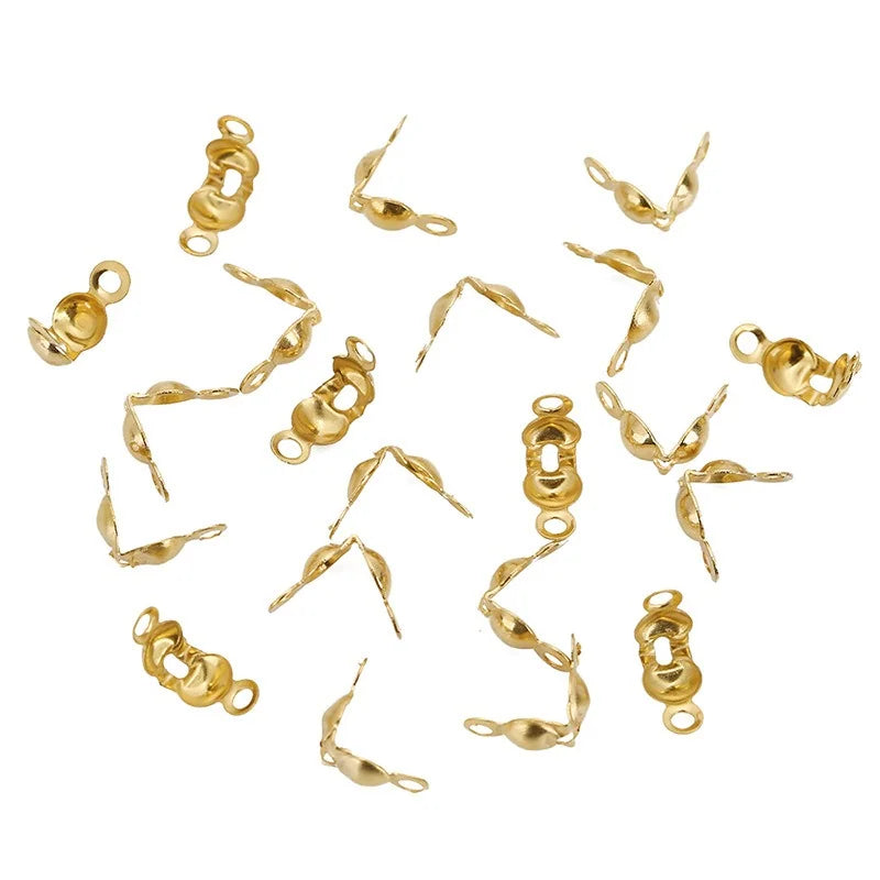 Stainless Steel Double Loop Clamshell Bead Tips
