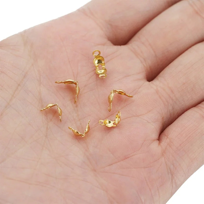 Stainless Steel Double Loop Clamshell Bead Tips