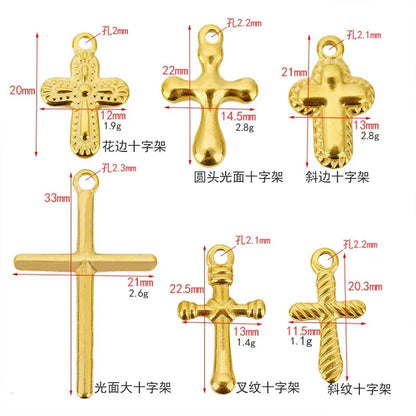Stainless Steel Embossed Cross Charms