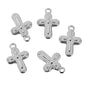 Stainless Steel Embossed Cross Charms