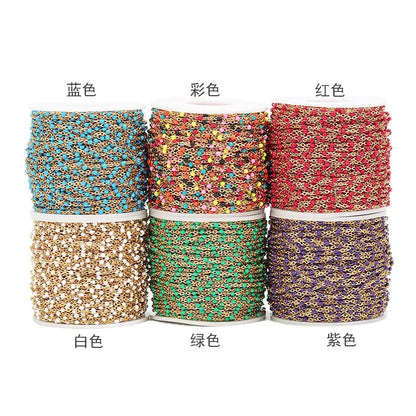 Stainless Steel Enamel Beaded Chain