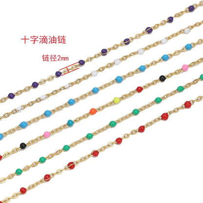 Stainless Steel Enamel Beaded Chain