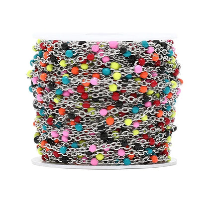 Stainless Steel Enamel Beaded Chain