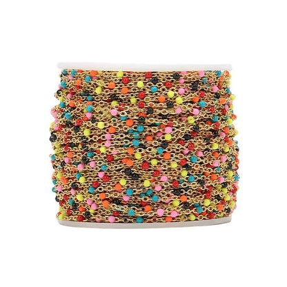 Stainless Steel Enamel Beaded Chain