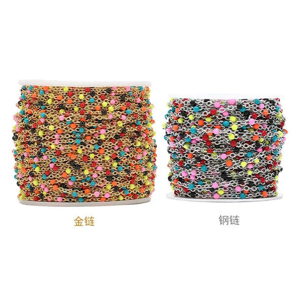 Stainless Steel Enamel Beaded Chain