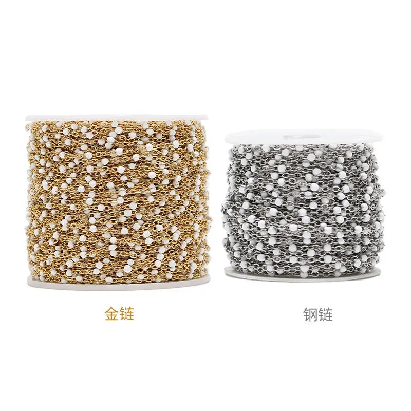 Stainless Steel Enamel Beaded Chain