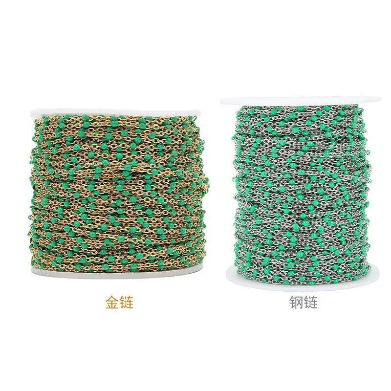Stainless Steel Enamel Beaded Chain