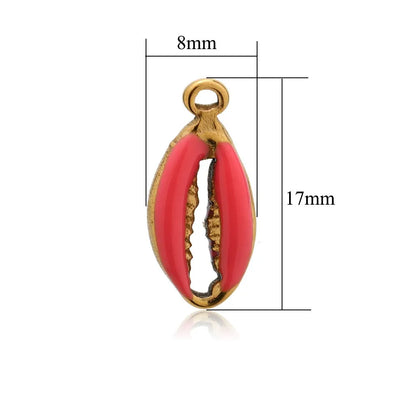 Stainless Steel Enamel Cowrie Shell Charms