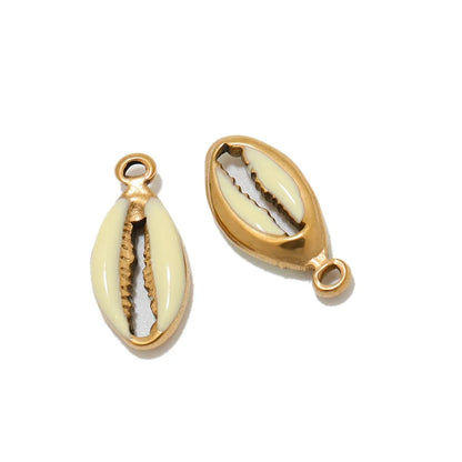Stainless Steel Enamel Cowrie Shell Charms