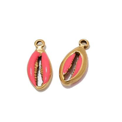Stainless Steel Enamel Cowrie Shell Charms