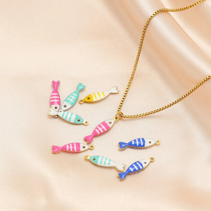 Stainless Steel Enamel Fish Charms