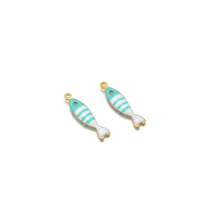 Stainless Steel Enamel Fish Charms
