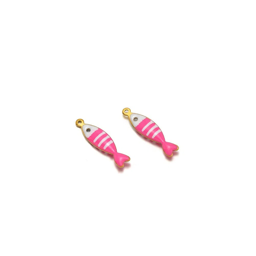 Stainless Steel Enamel Fish Charms