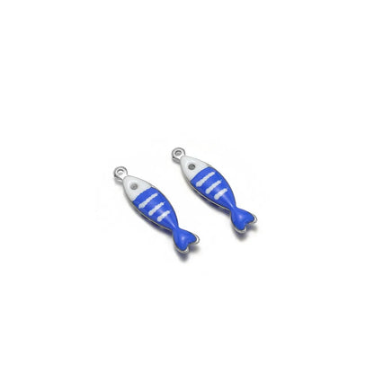Stainless Steel Enamel Fish Charms