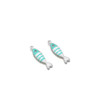 Stainless Steel Enamel Fish Charms