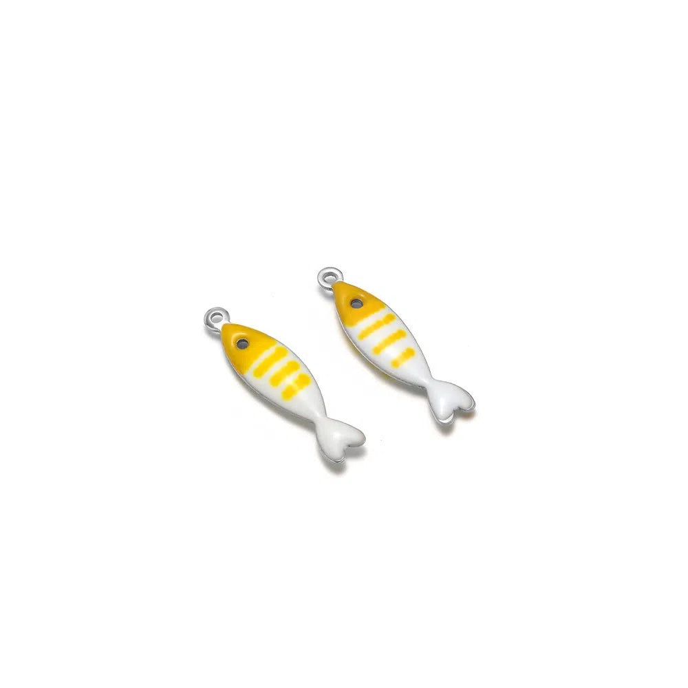 Stainless Steel Enamel Fish Charms