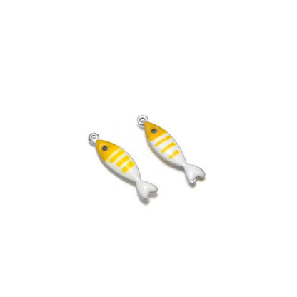 Stainless Steel Enamel Fish Charms