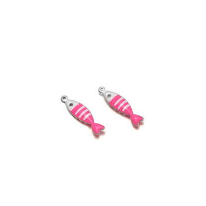 Stainless Steel Enamel Fish Charms