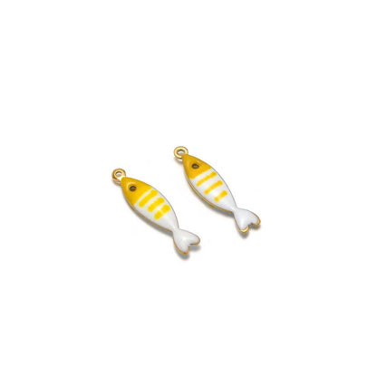 Stainless Steel Enamel Fish Charms