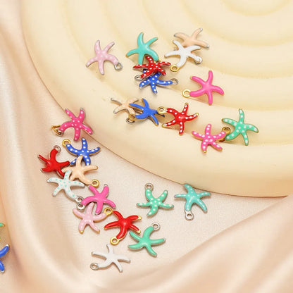 Stainless Steel Enamel Starfish Charms – 10mm