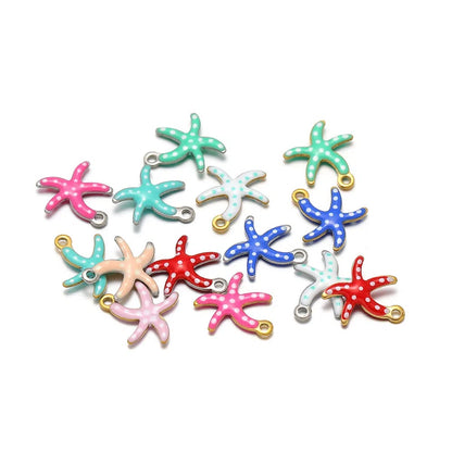 Stainless Steel Enamel Starfish Charms – 10mm