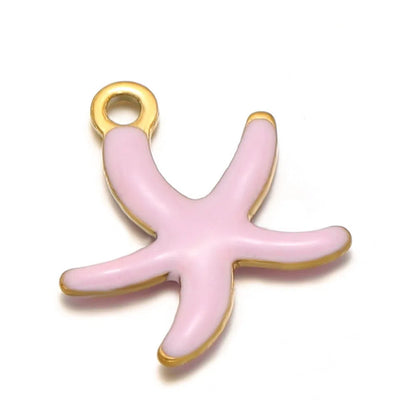Stainless Steel Enamel Starfish Charms – 10mm