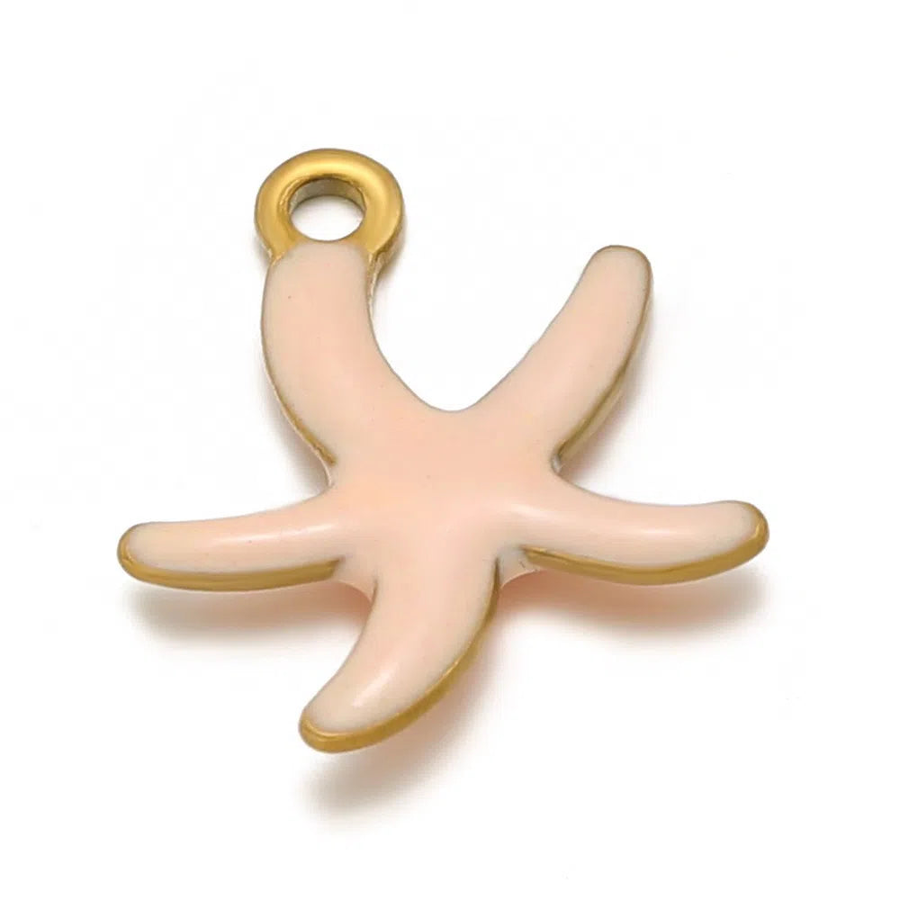Stainless Steel Enamel Starfish Charms – 10mm