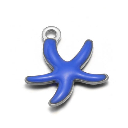 Stainless Steel Enamel Starfish Charms – 10mm