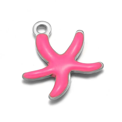 Stainless Steel Enamel Starfish Charms – 10mm