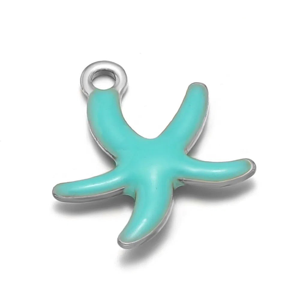 Stainless Steel Enamel Starfish Charms – 10mm