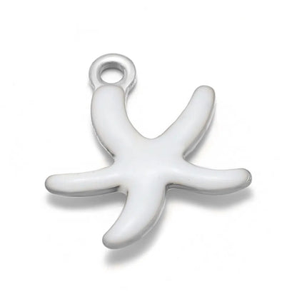 Stainless Steel Enamel Starfish Charms – 10mm