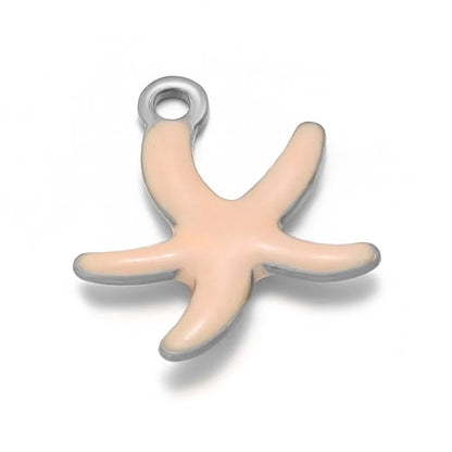 Stainless Steel Enamel Starfish Charms – 10mm