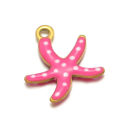Stainless Steel Enamel Starfish Charms – 10mm