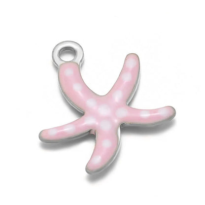 Stainless Steel Enamel Starfish Charms – 10mm