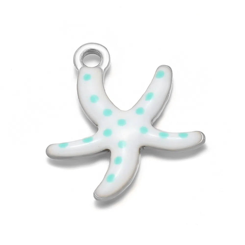 Stainless Steel Enamel Starfish Charms – 10mm