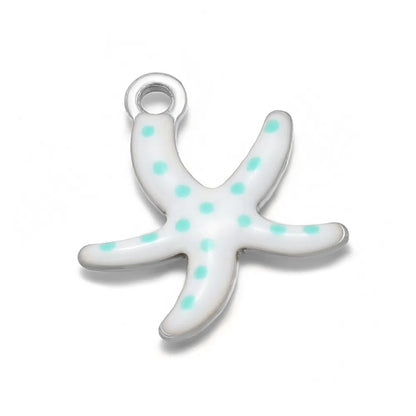 Stainless Steel Enamel Starfish Charms – 10mm