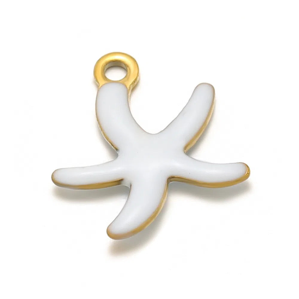 Stainless Steel Enamel Starfish Charms – 10mm