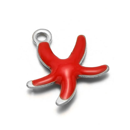 Stainless Steel Enamel Starfish Charms – 10mm