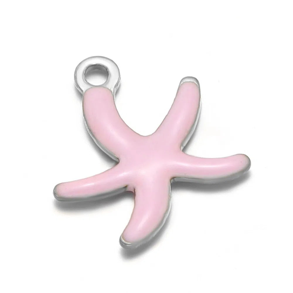 Stainless Steel Enamel Starfish Charms – 10mm