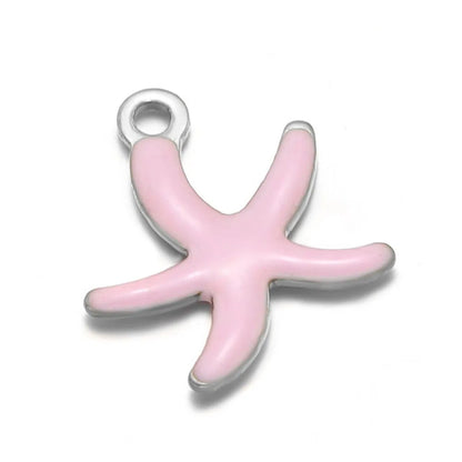 Stainless Steel Enamel Starfish Charms – 10mm