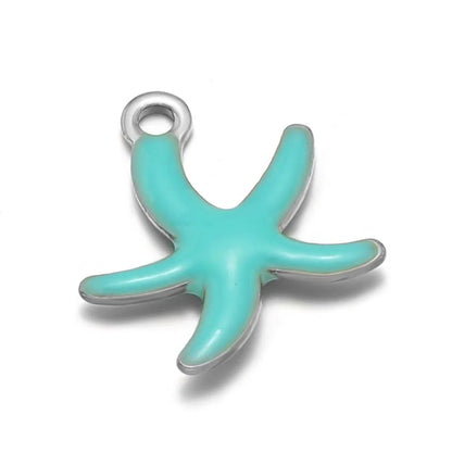 Stainless Steel Enamel Starfish Charms – 10mm