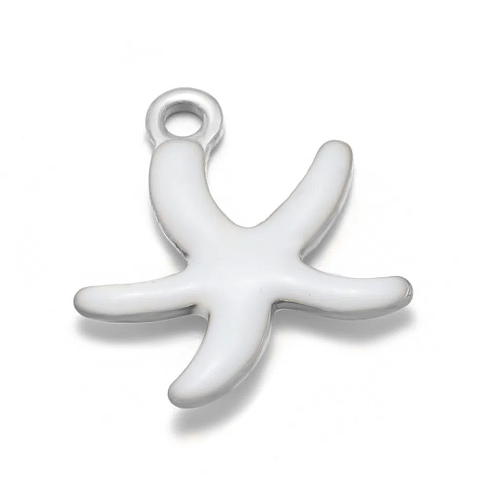 Stainless Steel Enamel Starfish Charms – 10mm